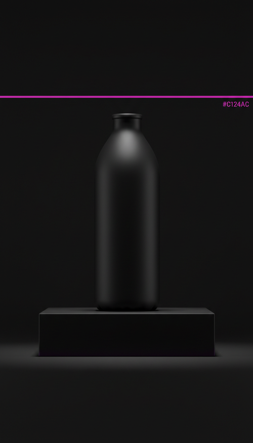 Botella de agua cerámica negra mate